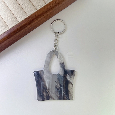 Marble Pattern Bag Acrylic Pendant Keychains PW-WGF4BEB-01-1