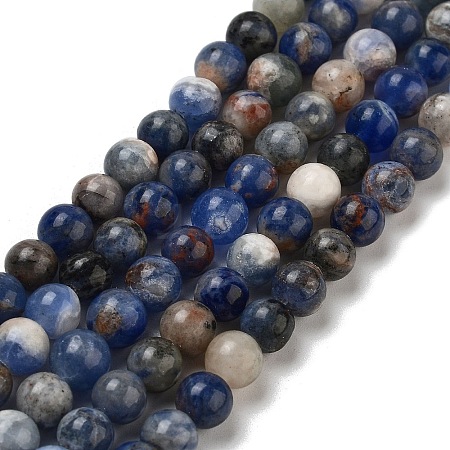 Natural Sodalite Beads Strands GSR6mmC013-1-1