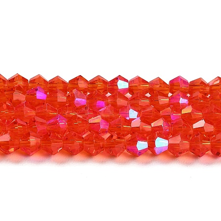 Transparent Electroplate Glass Beads Strands EGLA-A039-T6mm-L14-1