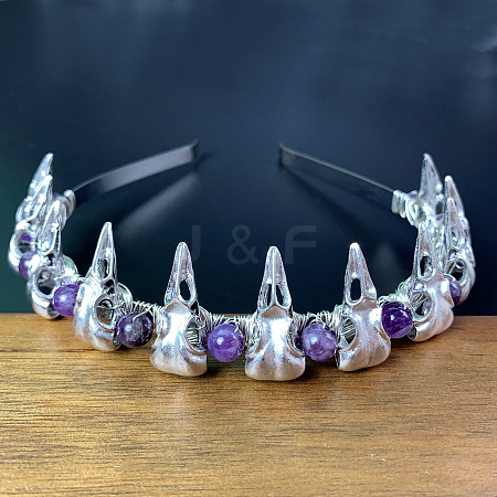 Plague Doctor Natural Amethyst Hair Bands PW-WG2F14A-02-1