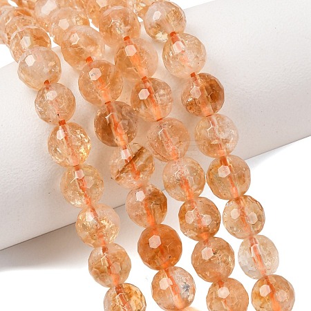 Natural Citrine Beads Strands GG-CBA59DD-C02-6mm-1