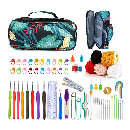 DIY Knitting Kits Storage Bag for Beginners Include Crochet Hooks PW-WG86539-01-1