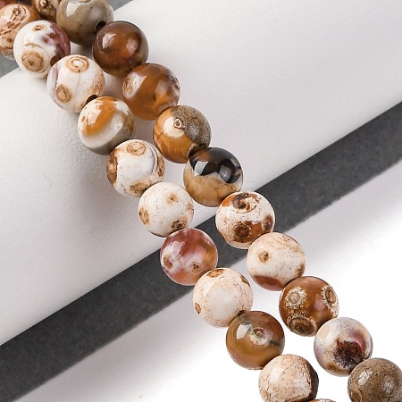 Natural Fire Crackle Agate Beads Strands G-G163-A01-01-1