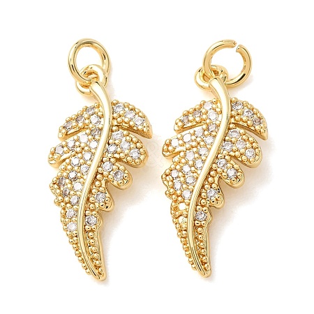Brass Micro Pave Clear Cubic Zirconia Pendants CU-CBA2907-08G-1