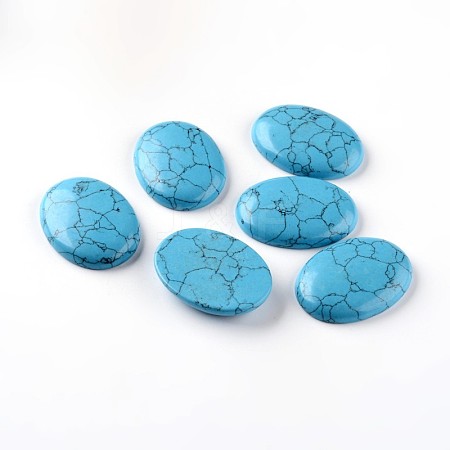 Oval Synthetic Turquoise Cabochons G-I171-30x40mm-10-1