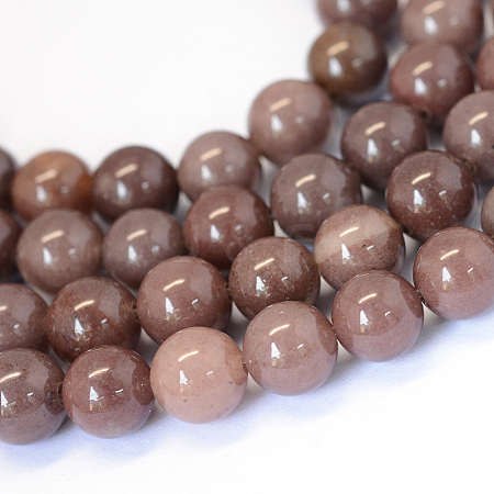 Natural Purple Aventurine Round Bead Strands G-E334-8mm-21-1