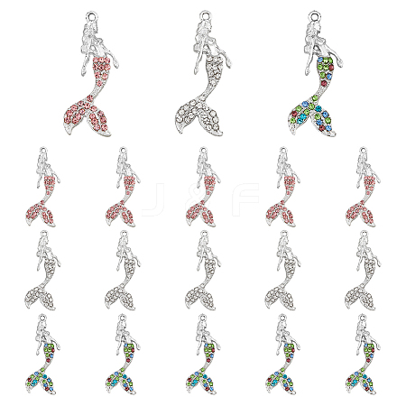18PCS 3Colors Alloy with Rhinestone Pendants FIND-DC0004-15-1