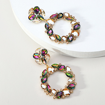 Exaggerated Fashion Crystal Alloy Round Earrings with Unique Design Sense ST8312105-1