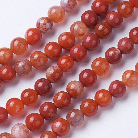 Natural Agate Beads Strands G-G754-06-8mm-1