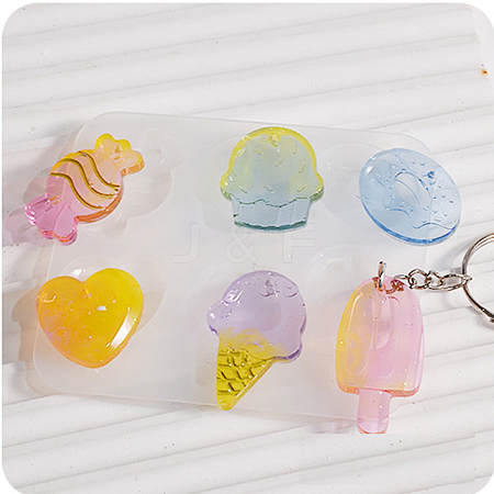 Ice Cream/Cake/Donut Pendant DIY Silicone Mold DIY-K073-09C-1