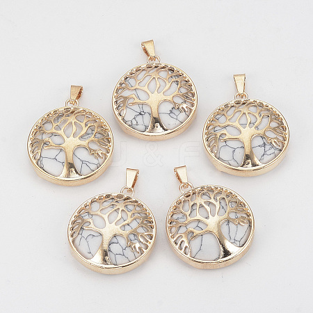 Synthetic Howlite Pendants G-S292-10L-G-1-1