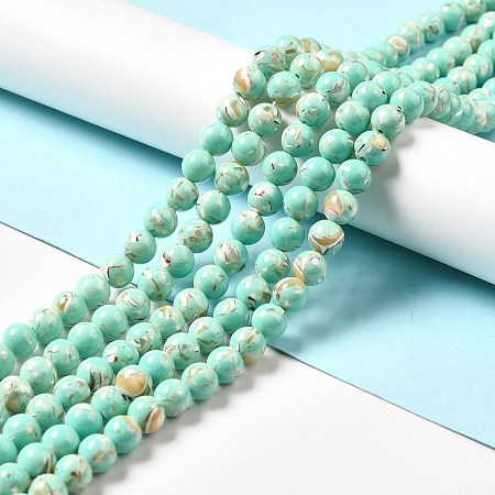 Synthetic Turquoise and Sea Shell Assembled Beads Strands G-D482-01D-08-1