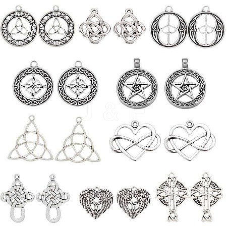 SUNNYCLUE DIY 20Pcs 10 Style Tibetan Style Alloy Pendants PALLOY-SC0004-12-1