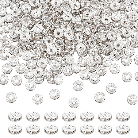 Unicraftale 500Pcs Iron Rhinestone Spacer Beads RB-UN0001-12-1