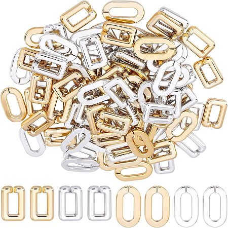 SUPERFINDINGS 120Pcs 4 Style CCB Plastic Linking Rings CCB-FH0001-09-1