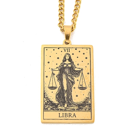 304 Stainless Steel Tarot Pendant Necklaces NJEW-A026-01G-07-1