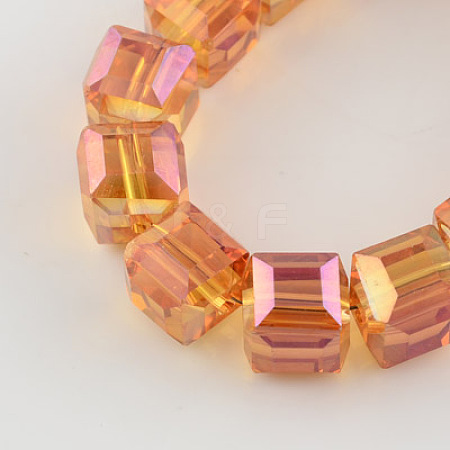 Electroplate Glass Bead Strands EGLA-R064-6mm-04-1