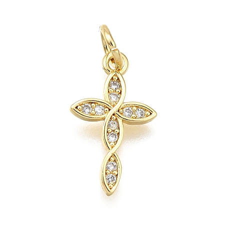 Brass Micro Pave Cubic Zirconia Pendants KK-Z100-41G-03-1