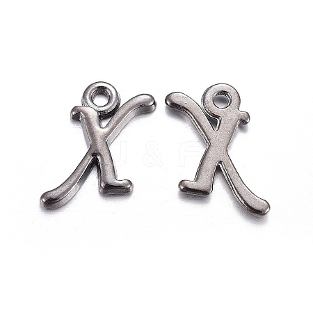 Gunmetal Plated Alloy Letter Pendants LS-PALLOY-P097-03-X-1