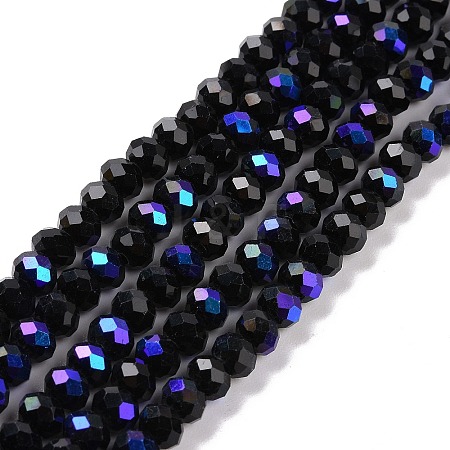 Electroplate Opaque Solid Color Glass Beads Strands EGLA-A044-P8mm-L18-1