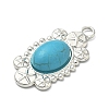 304 Stainless Steel with Dyed Synthetic Turquoise Pendants STAS-G374-05S-01-2