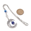 Alloy Moon Pendant Bookmark AJEW-JK00296-04-3