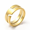 Ion Plating(IP) 304 Stainless Steel Cuff Ring for Women RJEW-B027-16G-1