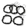 Natural Black Tourmaline Round and Nuggets Beaded Stretch Bracelets GG-CBA0C4C-01-4