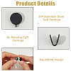 12Pcs 304 Stainless Steel Cuff Earrings EJEW-HS0001-28B-4