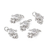 Brass Micro Pave Cubic Zirconia Pendants KK-E068-VB205-4
