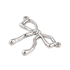 Non-Tarnish 304 Stainless Steel Textured Bowknot Links Connector Charms STAS-S125-03P-2