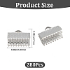 280Pcs Iron Ribbon Crimp Ends IFIN-CP0002-97G-2