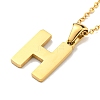 Ion Plating(IP) Initial Letter 304 Stainless Steel Pendant Necklaces NJEW-M199-01G-H-2