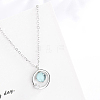 Planet 925 Sterling Silver Clear Cubic Zirconia Pendant Necklaces for Women NJEW-BB72229-A-4
