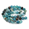 Dyed Natural Agate Faceted Round Beads Strands G-E320E-8mm-15-4