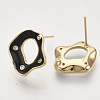 Brass Micro Pave Cubic Zirconia Stud Earring Findings KK-T054-35G-01-NF-2