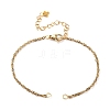 2Pcs 2 Colors 304 Stainless Steel Singapore Chain Bracelet Making AJEW-JB01332-4