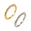 2Pcs 2 Colors Alloy with Crystal Rhinestone Finger Rings RJEW-TADJ0001-01B-2