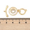 Brass Micro Pave Clear Cubic Zirconia Toggle Clasps KK-K391-26G-4