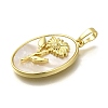 Brass Pave Shell Birth Flower Pendants FIND-I040-04G-2