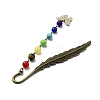 Butterfly Alloy Enamel Pendant Bookmark with Chakra Gemstone Bead AJEW-JK00253-04-4