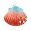 Opaque Resin Pendants X-RESI-S356-059B-06-1