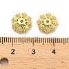 Flower Brass Micro Pave Clear Cubic Zirconia Bead Caps KK-H527-36G-3