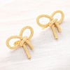 Rack Plating Brass Bowknot Stud Earrings for Women EJEW-F308-02G-3