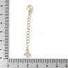 Brass Micro Pave Clear Cubic Zirconia Chain Extender KK-G491-52D-G-3