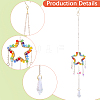 1Pc Colorful Glass Beaded Woven Net Suncatchers AJEW-CY0001-95D-6