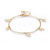 304 Stainless Steel Charm Anklets AJEW-L065-04G-1