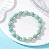Natural Amazonite Beaded Stretch Bracelets for Women BJEW-JB13377-1