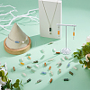45Pcs 9 Colors Natural Mixed Gemstone Copper Wire Wrapped Rectangle Connector Charms PALLOY-FH00091-5