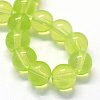 Baking Painted Transparent Glass Round Bead Strands DGLA-Q022-8mm-04-2